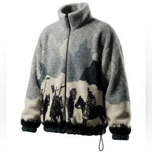 Vintage Bear Ridge Outfitters Western Native American Fleece Jacket size Small